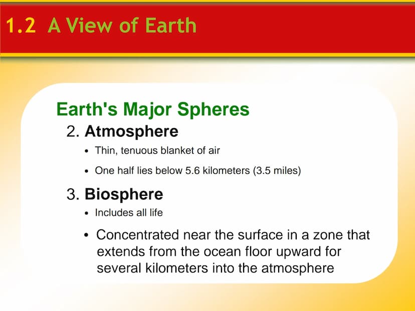 1.1 What Is Earth Science?
Overview of Earth Science
Earth science includes
1. geology, the study of Earth
2. oceanography, the study of the