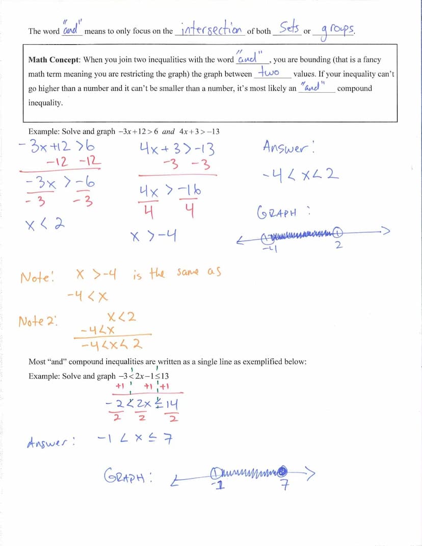 Algebra 1
In the world of mathematics, the words
together in a very specific manner.
When you join two inequalities with
inequality.
"
The w