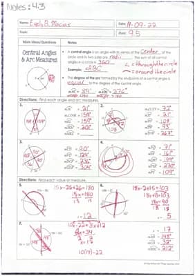 Know Central Angles & Arc Measures thumbnail