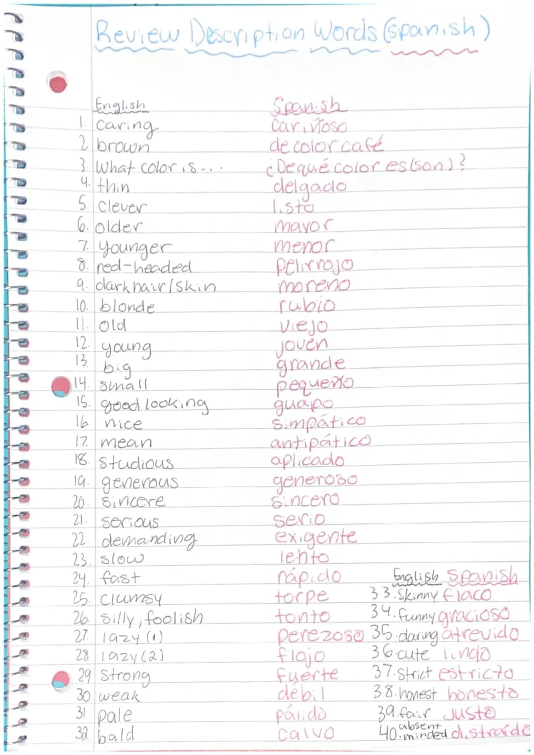 Fun Spanish Words and Adjectives for Kids: English and Spanish List