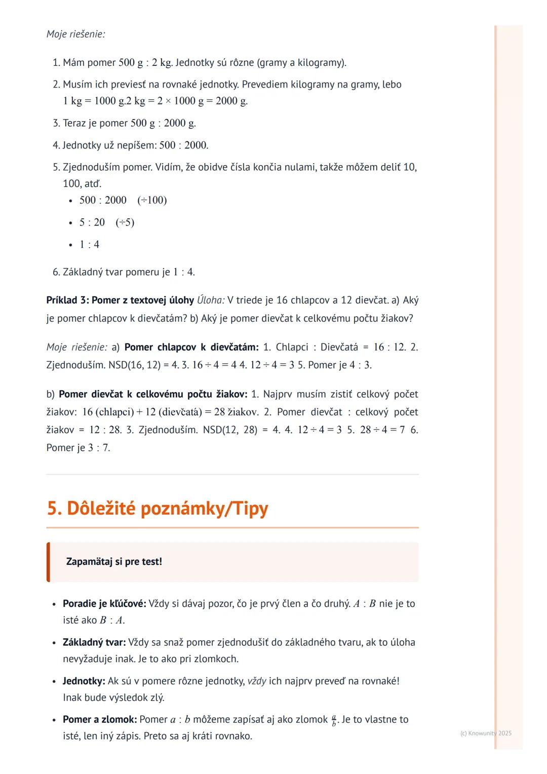 # Pomer

1. Prehľad pomeru

Pomer je spôsob, ako porovnávame dve alebo viac čísel, ktoré hovoria o množstve
niečoho. Ukazuje nám, koľkokrát 