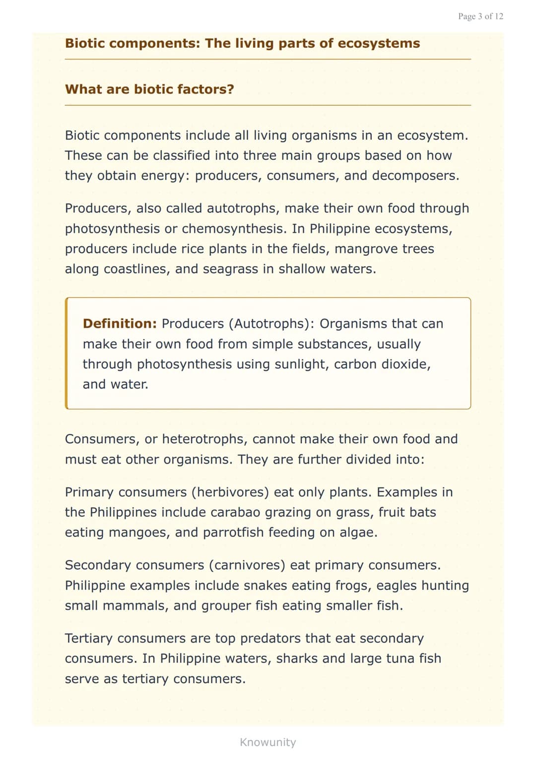 # Ecosystem components: Biotic and abiotic interactions in
nature

Understanding living and non-living parts of
ecosystems and their roles

