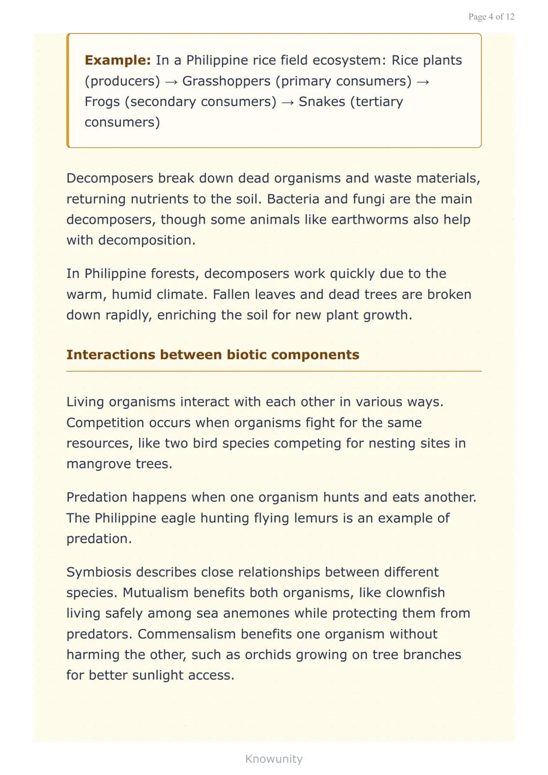 # Ecosystem components: Biotic and abiotic interactions in
nature

Understanding living and non-living parts of
ecosystems and their roles

