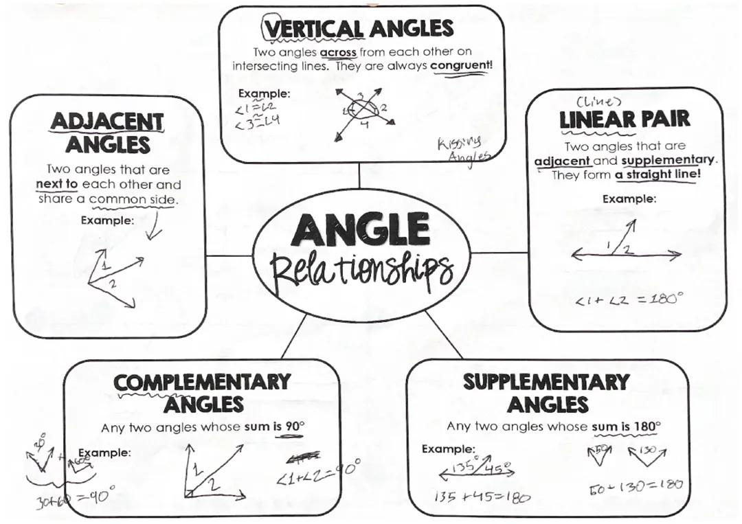 Angle Relationships Study Guide