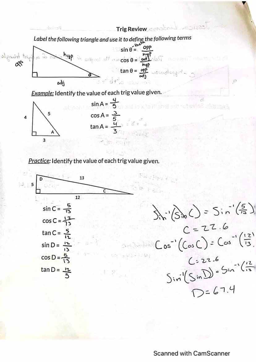 Name: Jessica Lindeman
tr
Period:
atMath Review for Vectors mit gnivollot stil toda
Physics 421
Pythagorean Theorem- Relationship between th