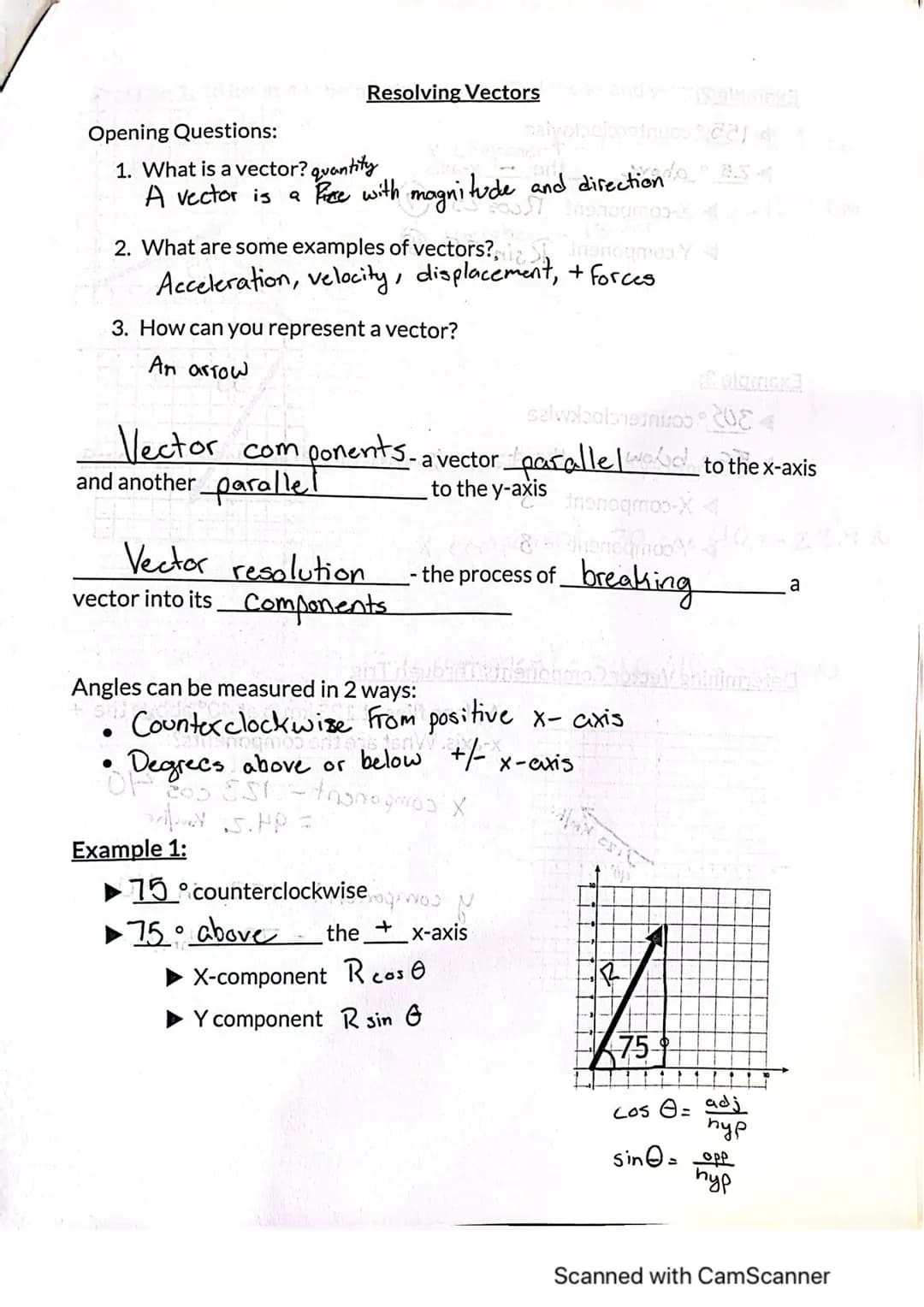 Name: Jessica Lindeman
tr
Period:
atMath Review for Vectors mit gnivollot stil toda
Physics 421
Pythagorean Theorem- Relationship between th
