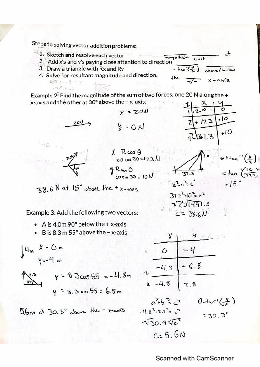Name: Jessica Lindeman
tr
Period:
atMath Review for Vectors mit gnivollot stil toda
Physics 421
Pythagorean Theorem- Relationship between th