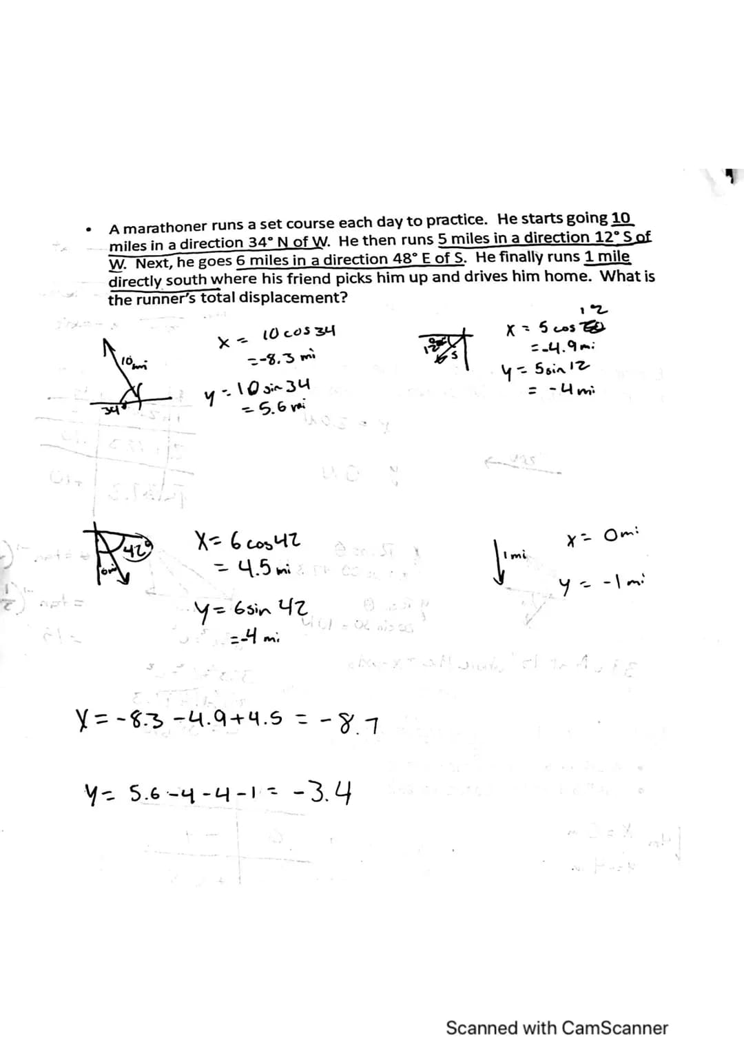 Name: Jessica Lindeman
tr
Period:
atMath Review for Vectors mit gnivollot stil toda
Physics 421
Pythagorean Theorem- Relationship between th