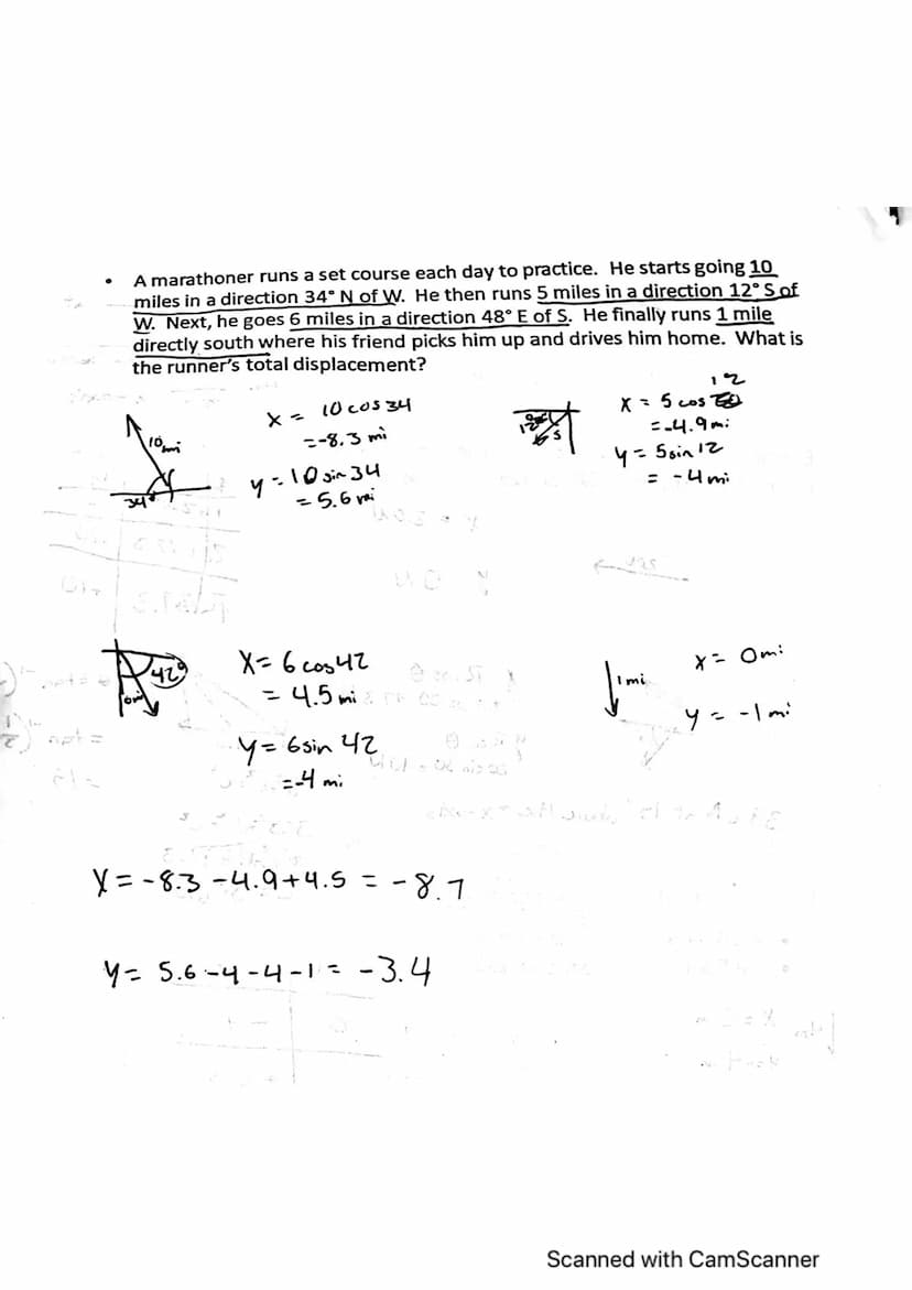 Name: Jessica Lindeman
tr
Period:
atMath Review for Vectors mit gnivollot stil toda
Physics 421
Pythagorean Theorem- Relationship between th
