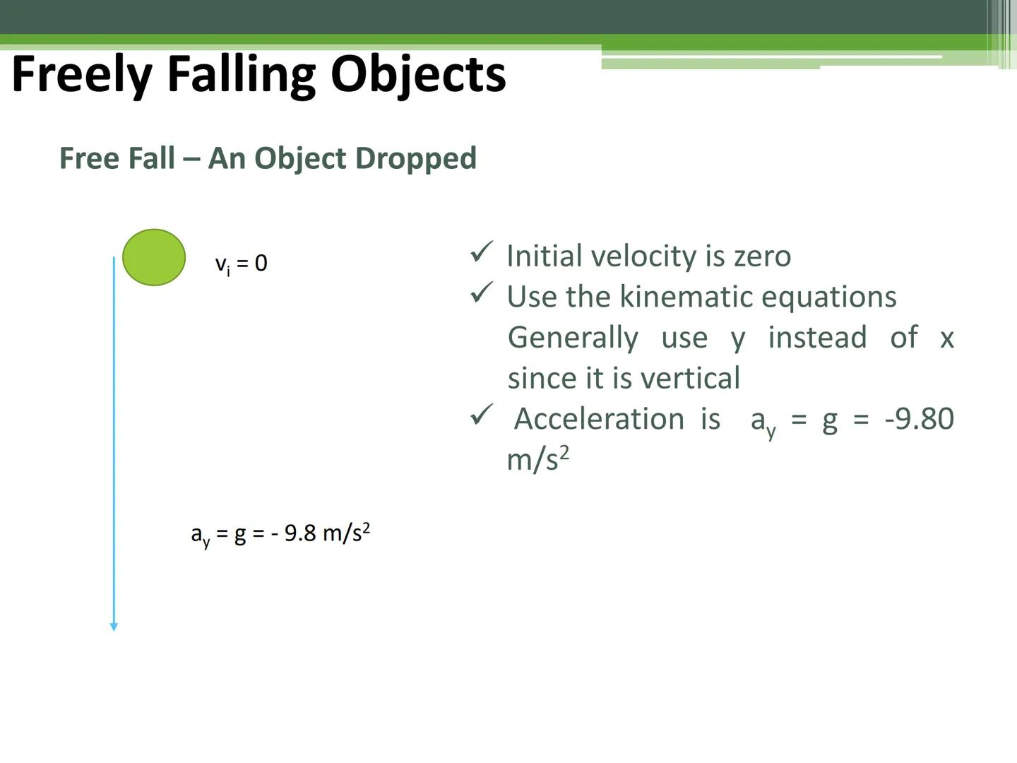 General Physics 1
Free-falling Objects Freely Falling Objects
Activity
Free Fall Demo Freely Falling Objects
A freely falling object is any 