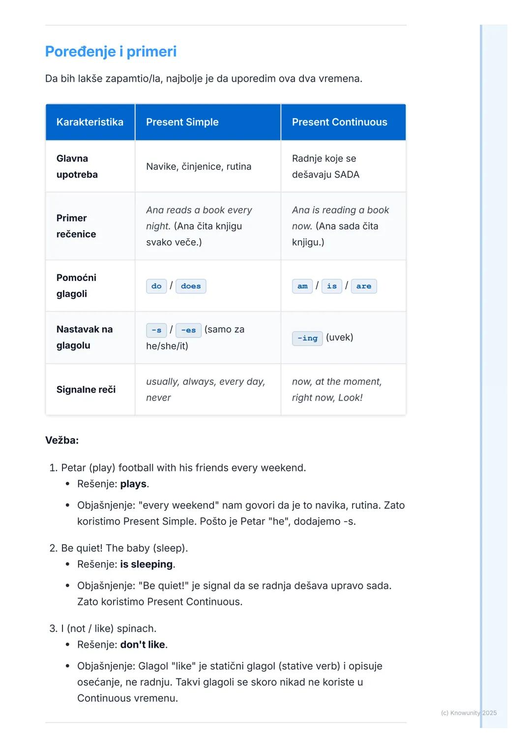 # Sadašnja vremena (Present
Tenses)

Uvod u sadašnja vremena

U engleskom jeziku postoje dva glavna sadašnja vremena koja koristimo
stalno: 