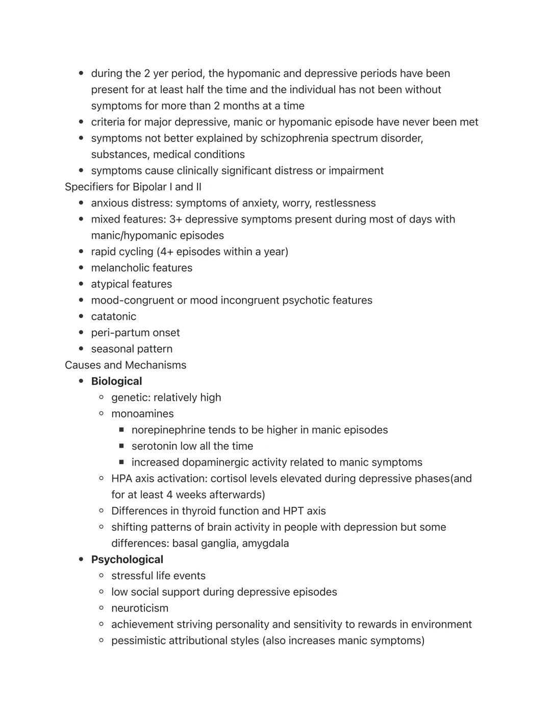 Mood Disorders: Bipolar
Prevalence of Bipolar Disorder and Overview
• Lifetime prevalence of approx. 1% for bipolar I and approx. 1% for bip