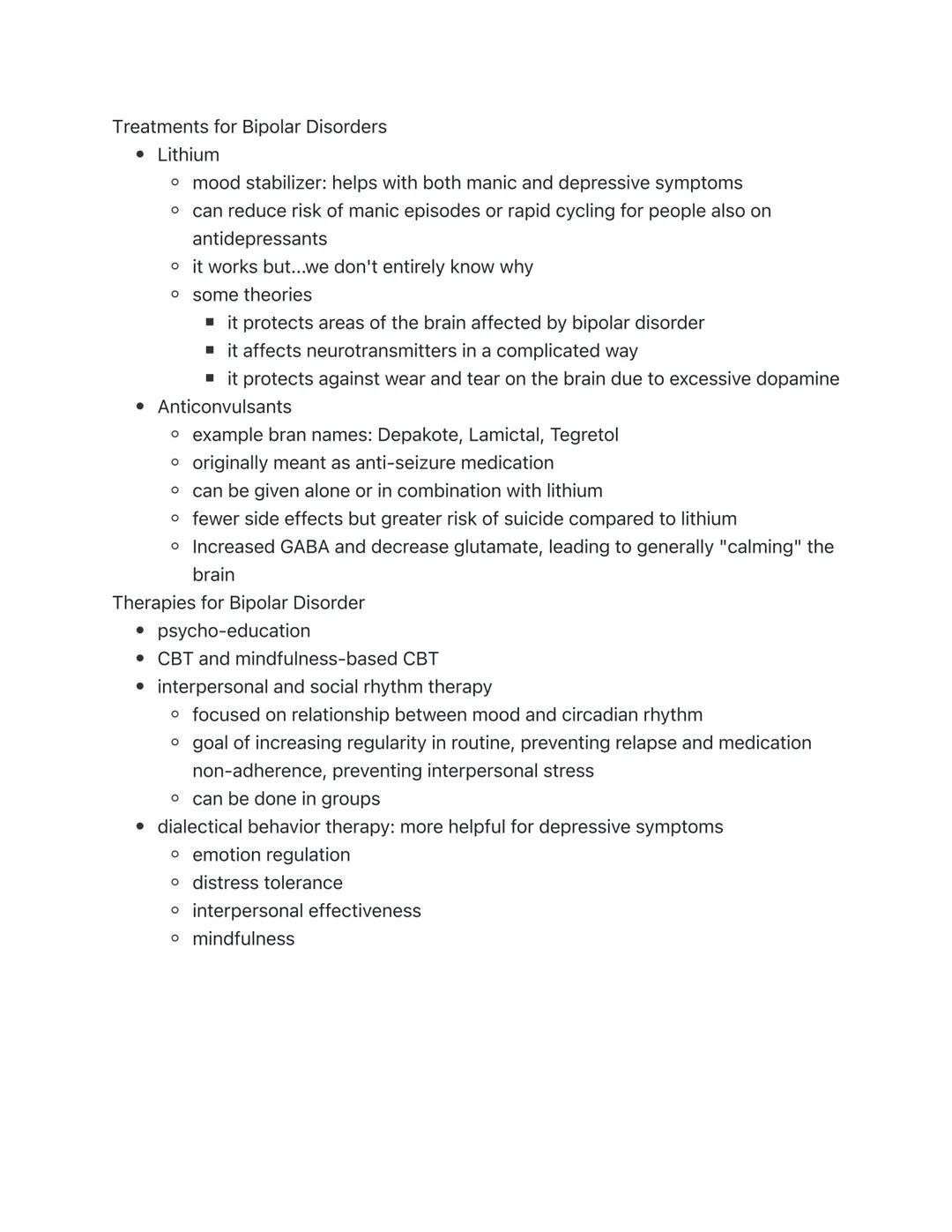 Mood Disorders: Bipolar
Prevalence of Bipolar Disorder and Overview
• Lifetime prevalence of approx. 1% for bipolar I and approx. 1% for bip