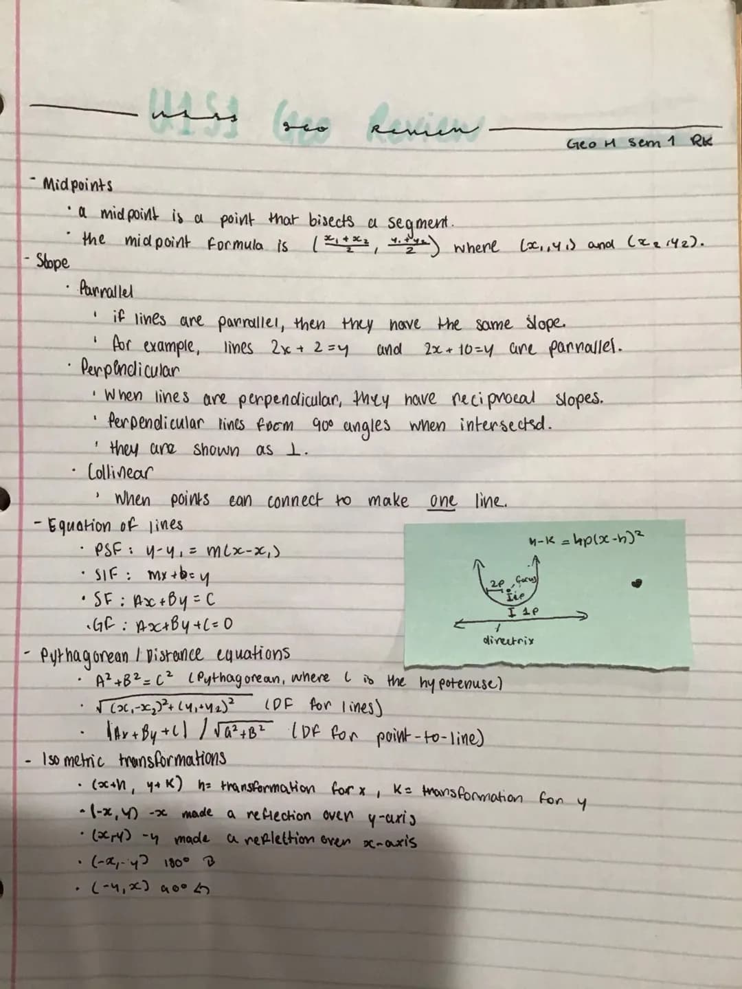 - Stope
Midpoints
• a midpoint is a point that bisects a segment.
the midpoint formula is
I
Perpendicular
منيد
Parrallel
if lines are parral