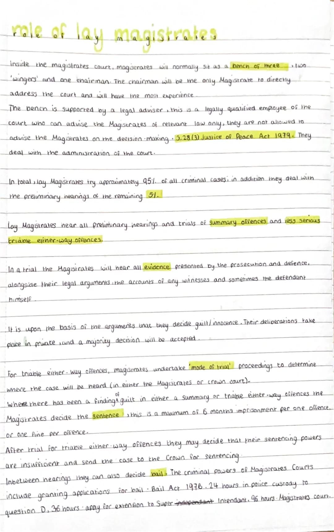 <h2 id="roleoflaymagistratesintheuk">Role of Lay Magistrates in the UK</h2>
<p>Inside the magistrates court, a bench of three lay magistrate