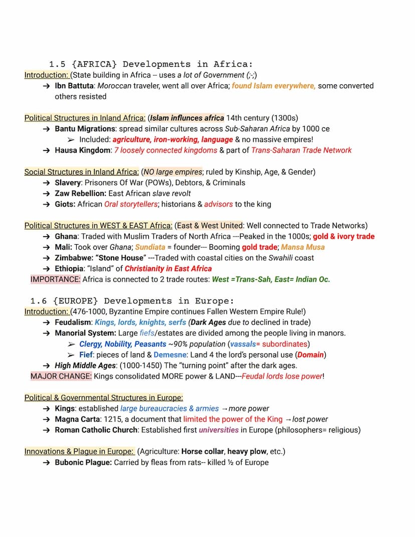 UNIT ONE: GLOBAL TAPESTRY
-----(Post-Classical Period: 1200-1450)-------
1.1 (CHINA} Developments in East Asia:
Society & Introduction: (Pos