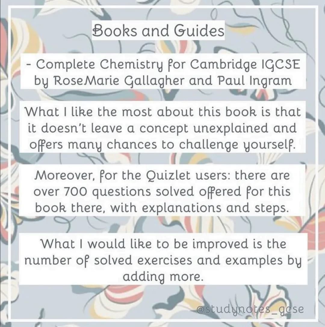 Chemistry Tips and
RESOURCES
by studynotes CSE Books and Guides
Complete Chemistry for Cambridge IGCSE
by Rose Marie Gallagher and Paul Ingr