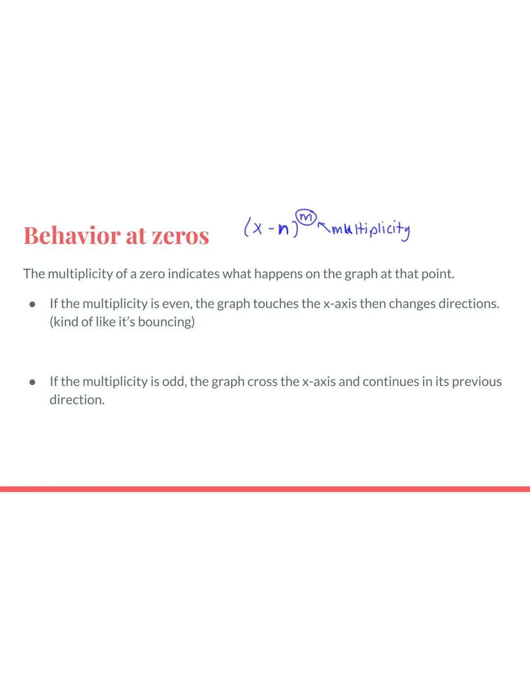Main Ideas/Questions Notes/Examples
POLYNOMIAL
FUNCTION
SHAPE &
CONTINUITY
DEGREE
A polynomial function is a function of the form:
+ ... + ª