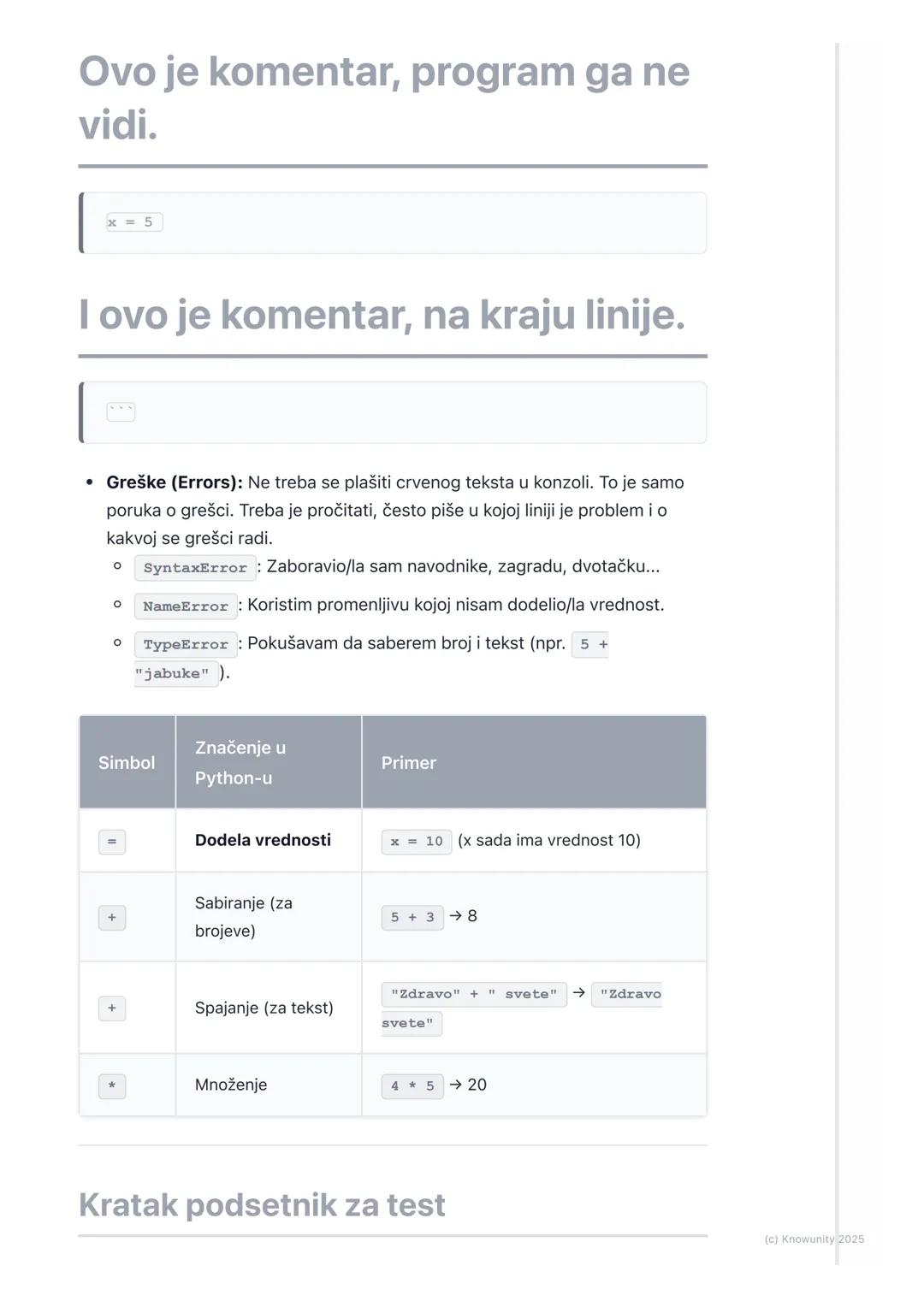 # Uvod u programski jezik (npr.
Python)

Uvod u programski jezik Python

Programski jezik je alat pomoću kojeg "razgovaramo" sa računarom i 