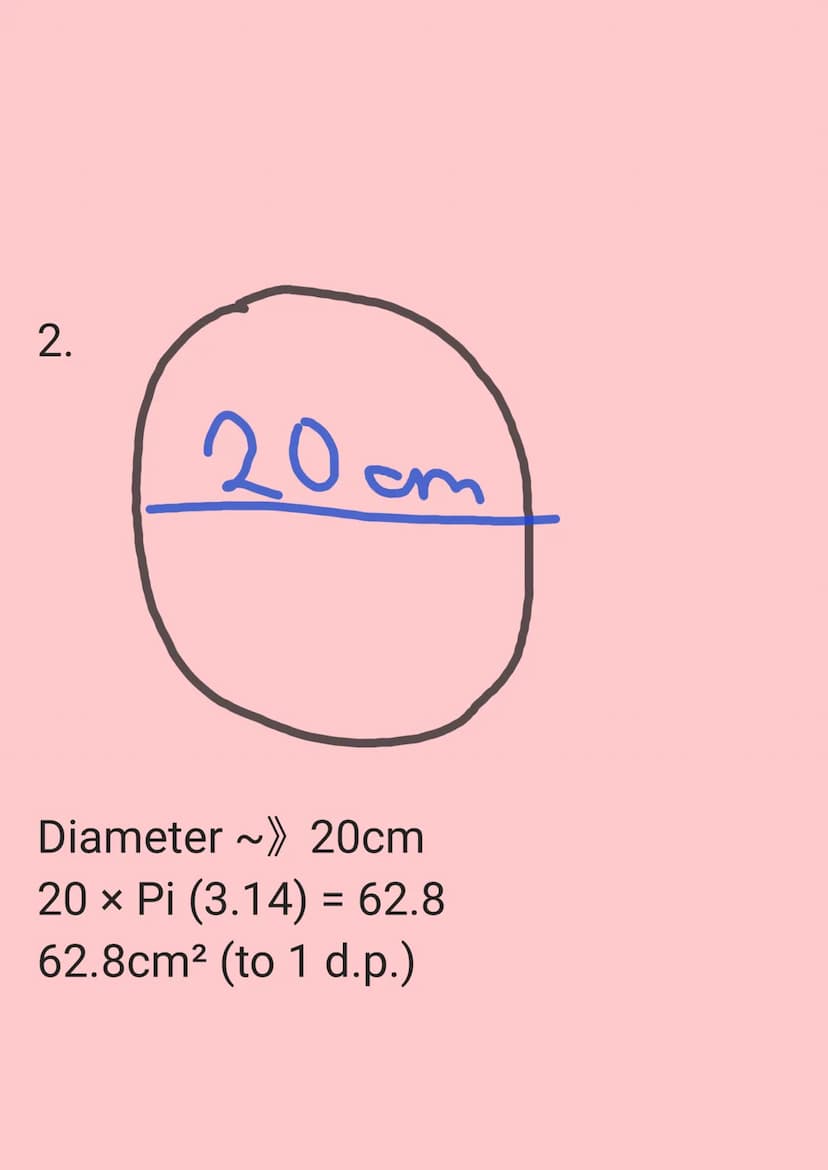 Circumference ~» The perimeter of
thr circle / distance around the
circle
Radius ~ The line that starts from
the edge of a circle to its mid