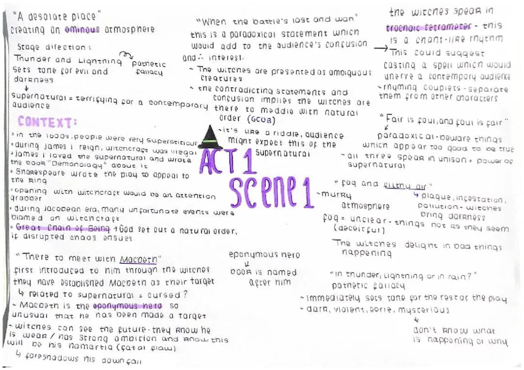 Macbeth Act 1 Scene 1: Supernatural Themes and Witches