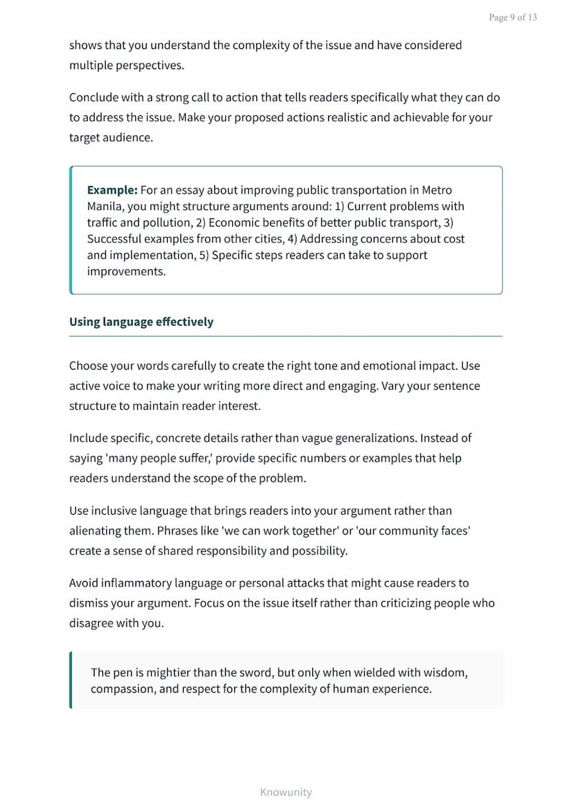 Analyzing and Creating Persuasive Texts on Social Issues
Master persuasive writing techniques for social advocacy
What You'll Learn
Identify