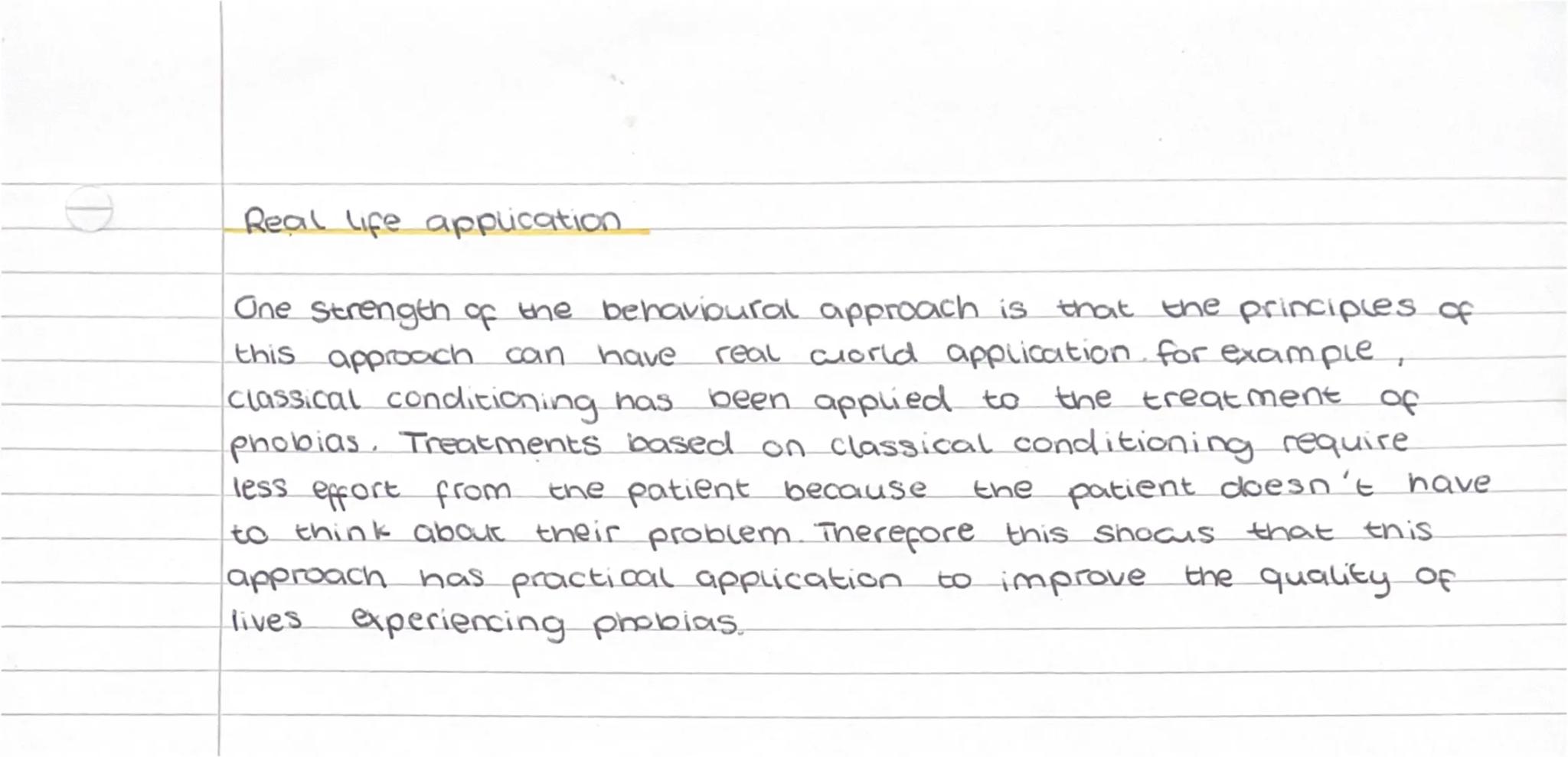 Behavioural Approach Evaluation
Environmentally deterministic
One cleakness of the behavioural approach is that it is environmentally
determ
