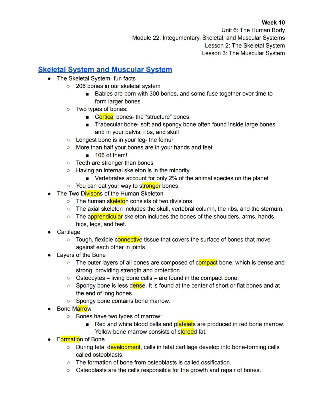 Sienna Martinez
Session 1
Objective:
● Skeletal System
Agenda
1.) Attendance
2.) Notes
3.) Review the Science
Project Research paper
Announc