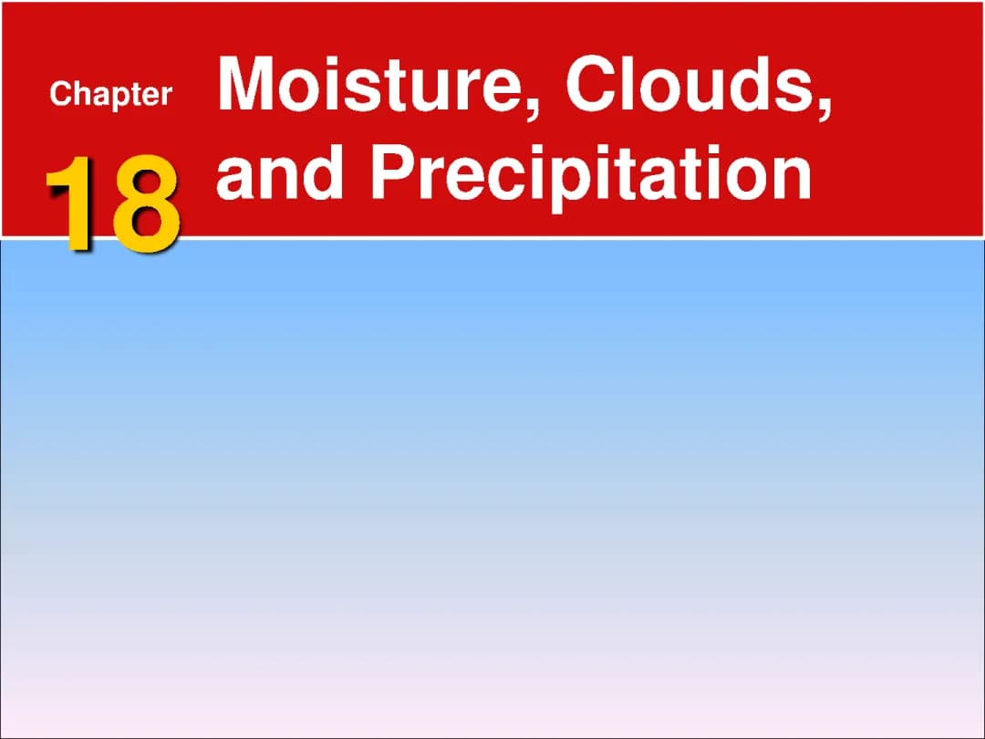 Moisture and Cloud Precipitation