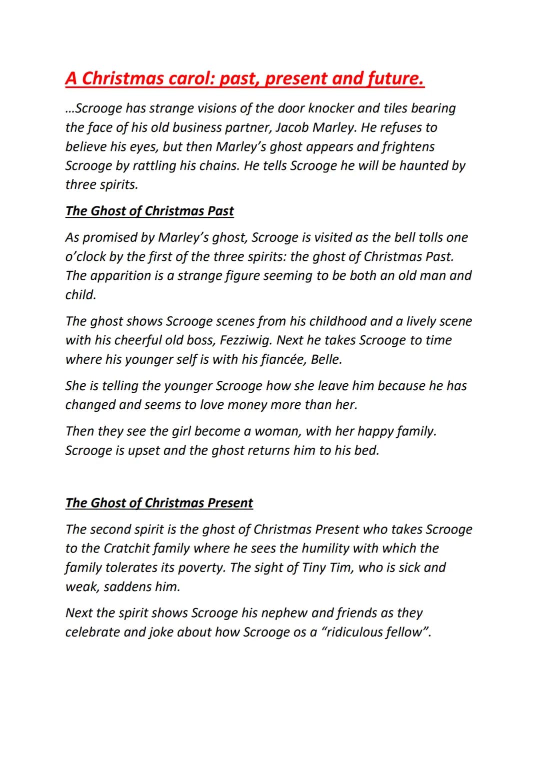 A Christmas carol: past, present and future.
...Scrooge has strange visions of the door knocker and tiles bearing
the face of his old busine
