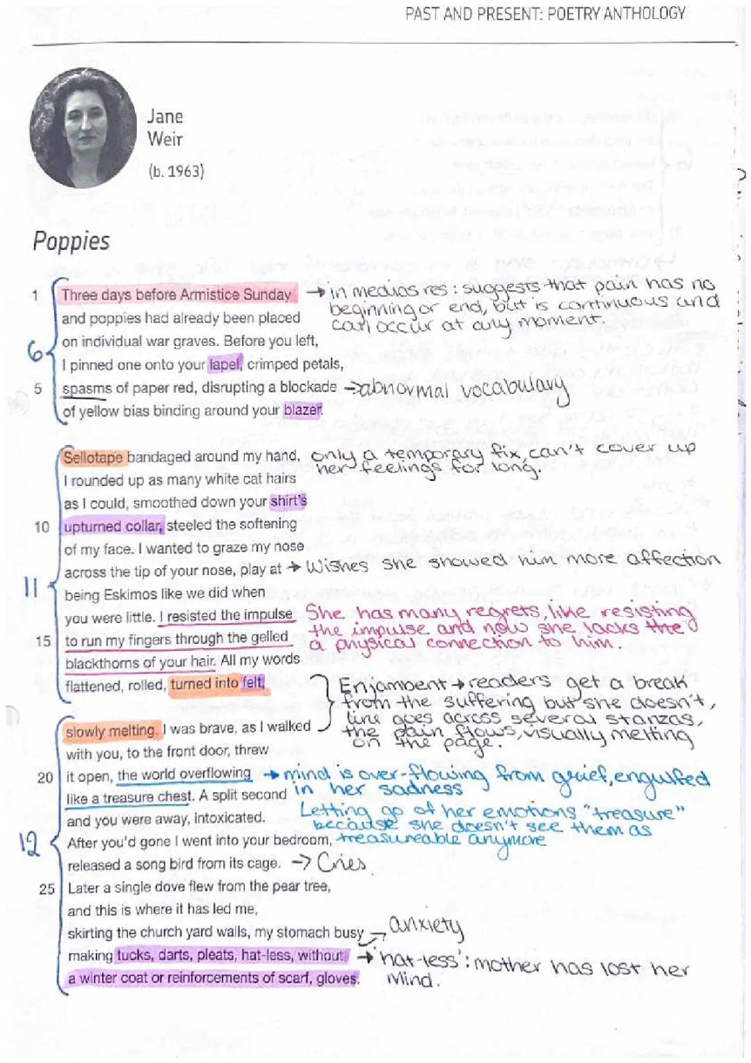 Power and conflict poetry - poppies 