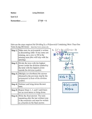 Know Long division of polynomials thumbnail