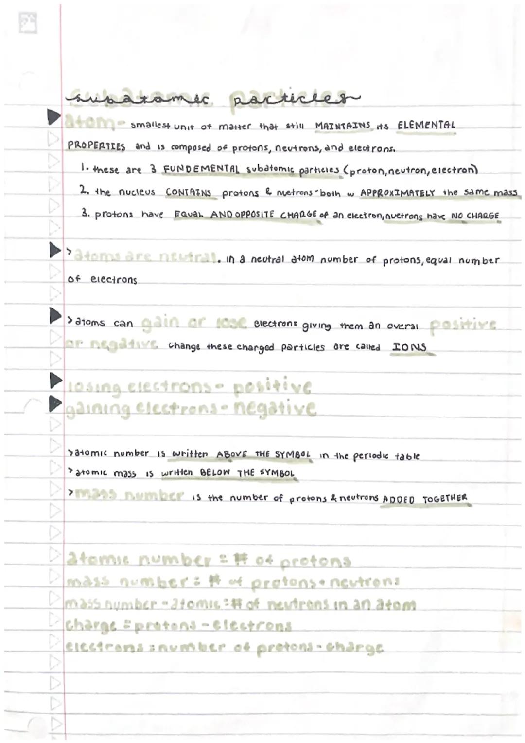 سم
ubatamec, particles
atom- smallest unit of matter that still MAINTAINS its ELEMENTAL
PROPERTIES and is composed of protons, neutrons, and