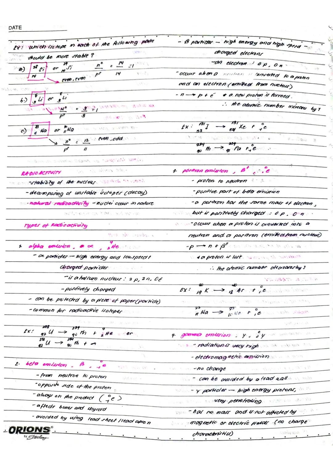 NUCLEAR CHEMISTRY

Nucker-has just been a positively charged
thing that attracts electrons

-may undergo changes

radioactivity results when