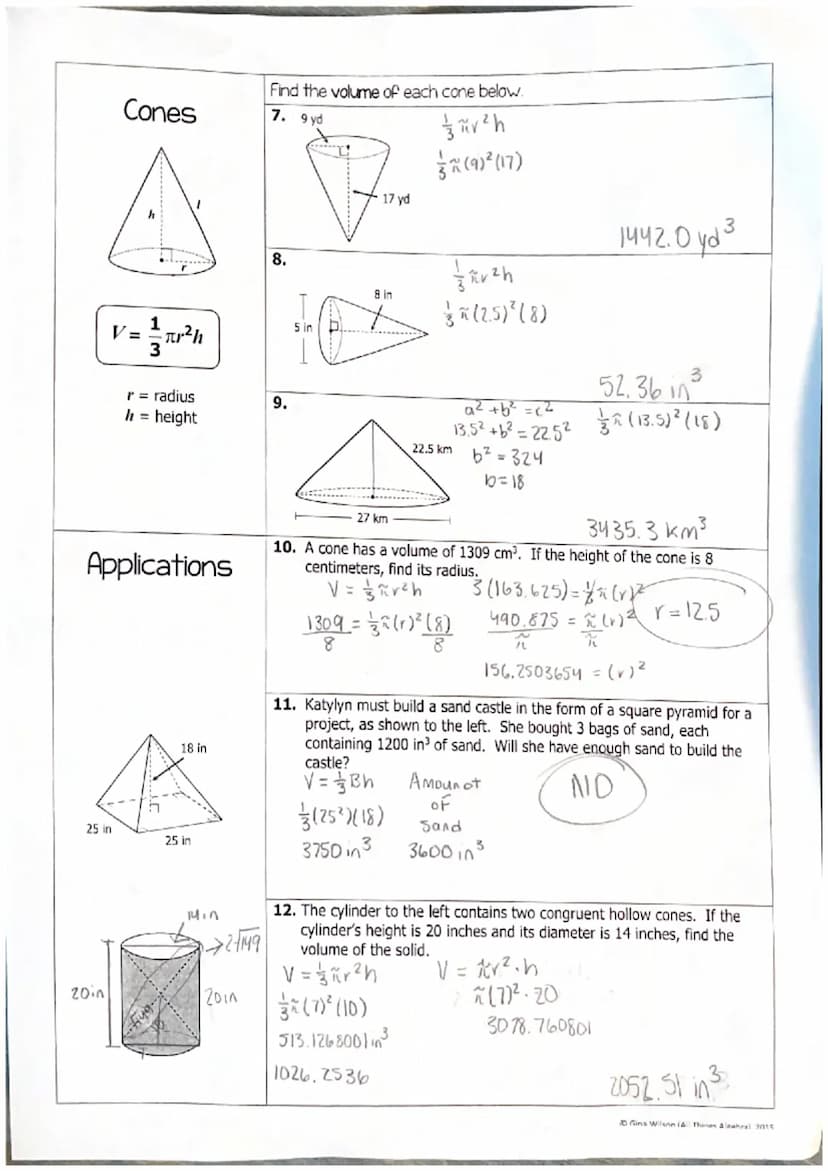 Name: Moh
Topic:
Main Ideas/Questions
Pyramids
B
V== Bh
3
B area of the base
h = height
2.
Notes
Find the volume of each pyramid below.
1.
B