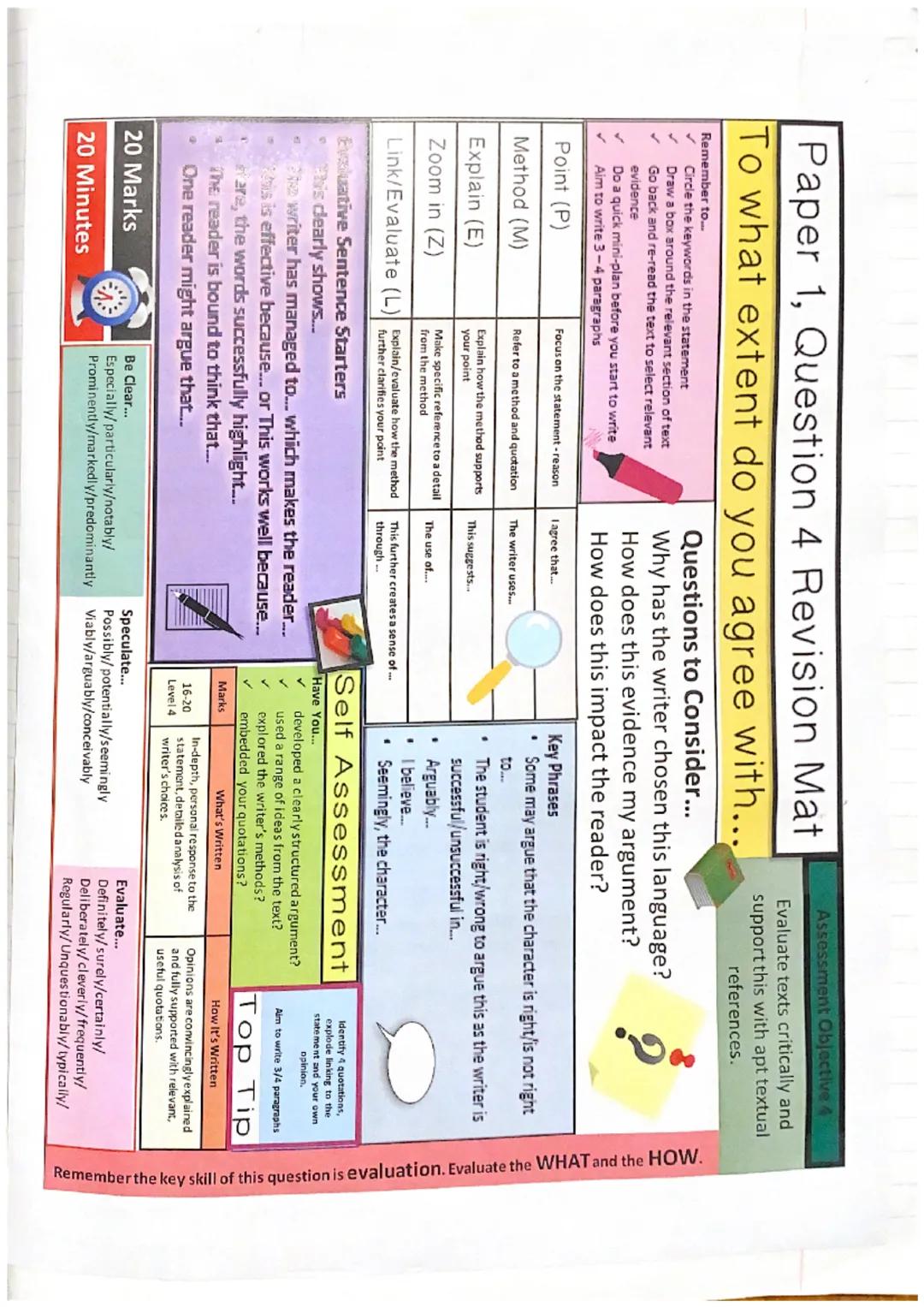tuesday 06th September
Language gese
2 papers:
paper 1:
Q1 - 4 marks (5 minutes) - List 4 things
Q2-8 mans (10 minutes) language analysis
Q3