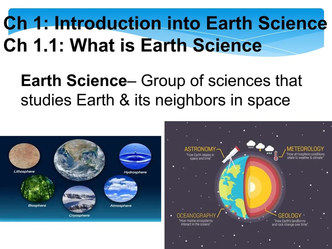 Earth and Space: Ch. 1- Introduction to ES