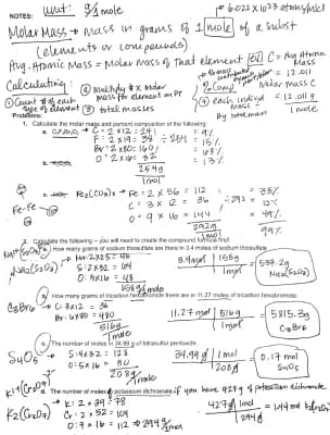 Know Molar Mass and % Composition Notes thumbnail