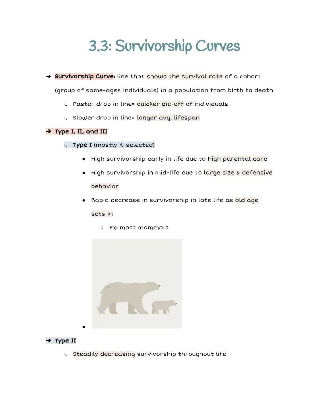 APES Unit 3.3 Survivorship Curves