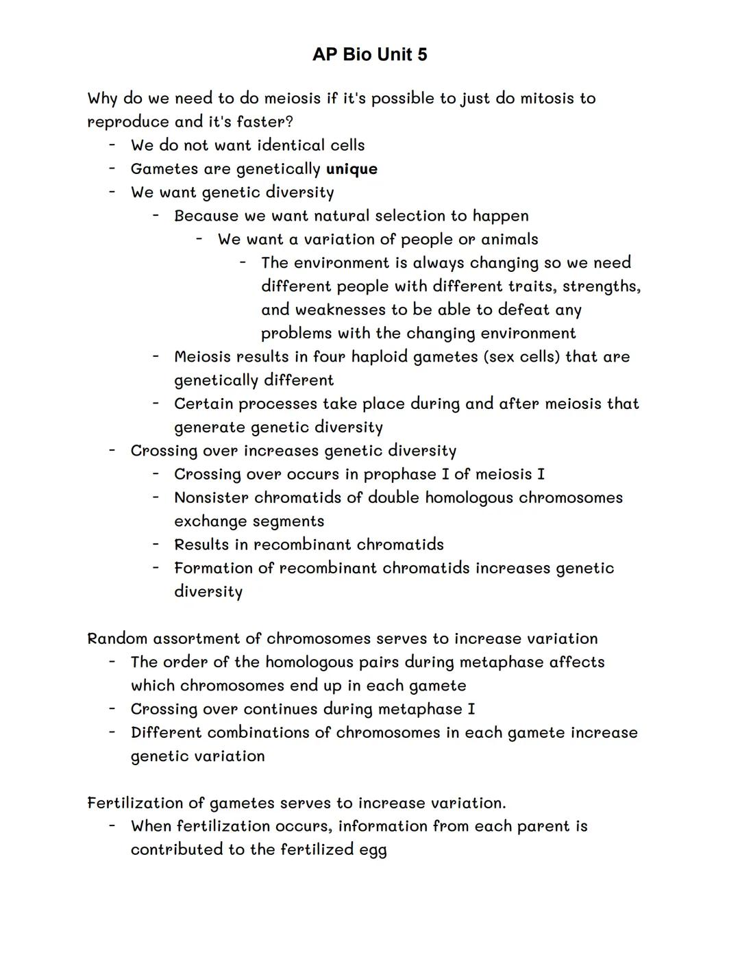 Mitosis
We use mitosis for growing or getting a cut
Starting as diploid (1N)
Ends as 2 identical diploid cells (2N)
Bacteria can transfer ge