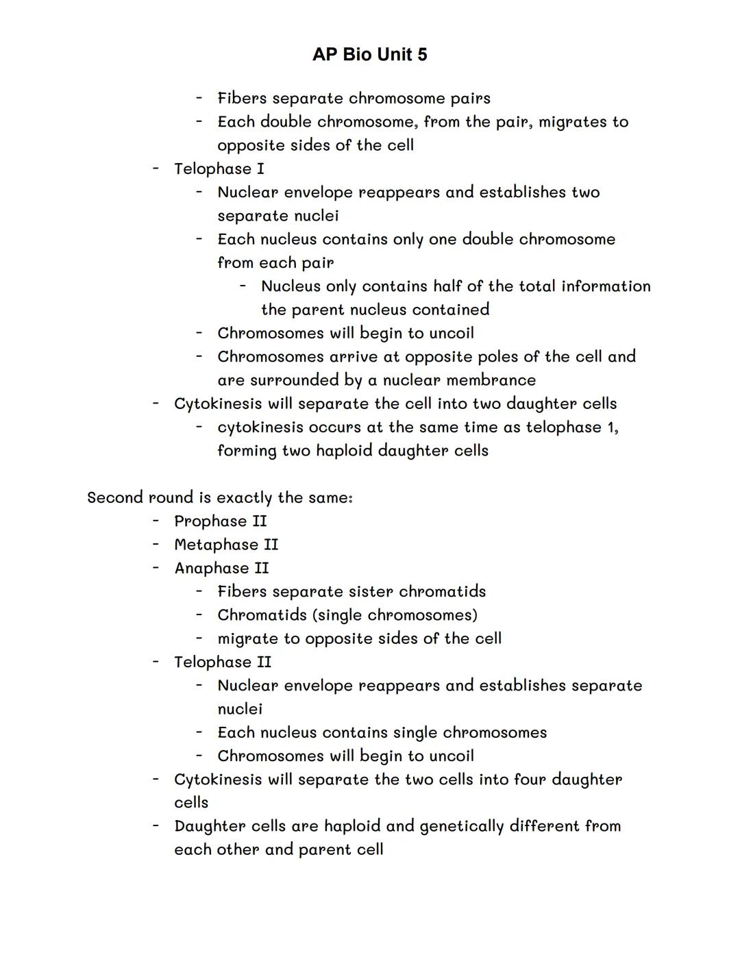 Mitosis
We use mitosis for growing or getting a cut
Starting as diploid (1N)
Ends as 2 identical diploid cells (2N)
Bacteria can transfer ge