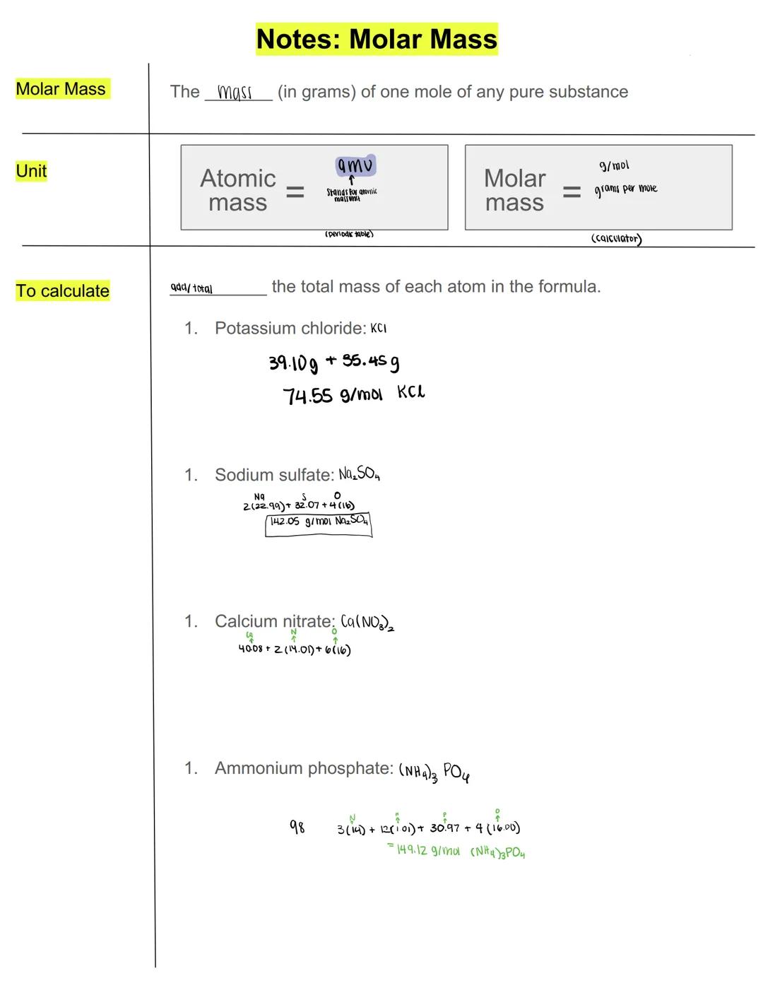 T-chart with
whole
numbers
T-chart with
sci notation
numbers
T-chart with
numbers and
units
T-chart with
dimensional
analysis
2)
Notes: Calc