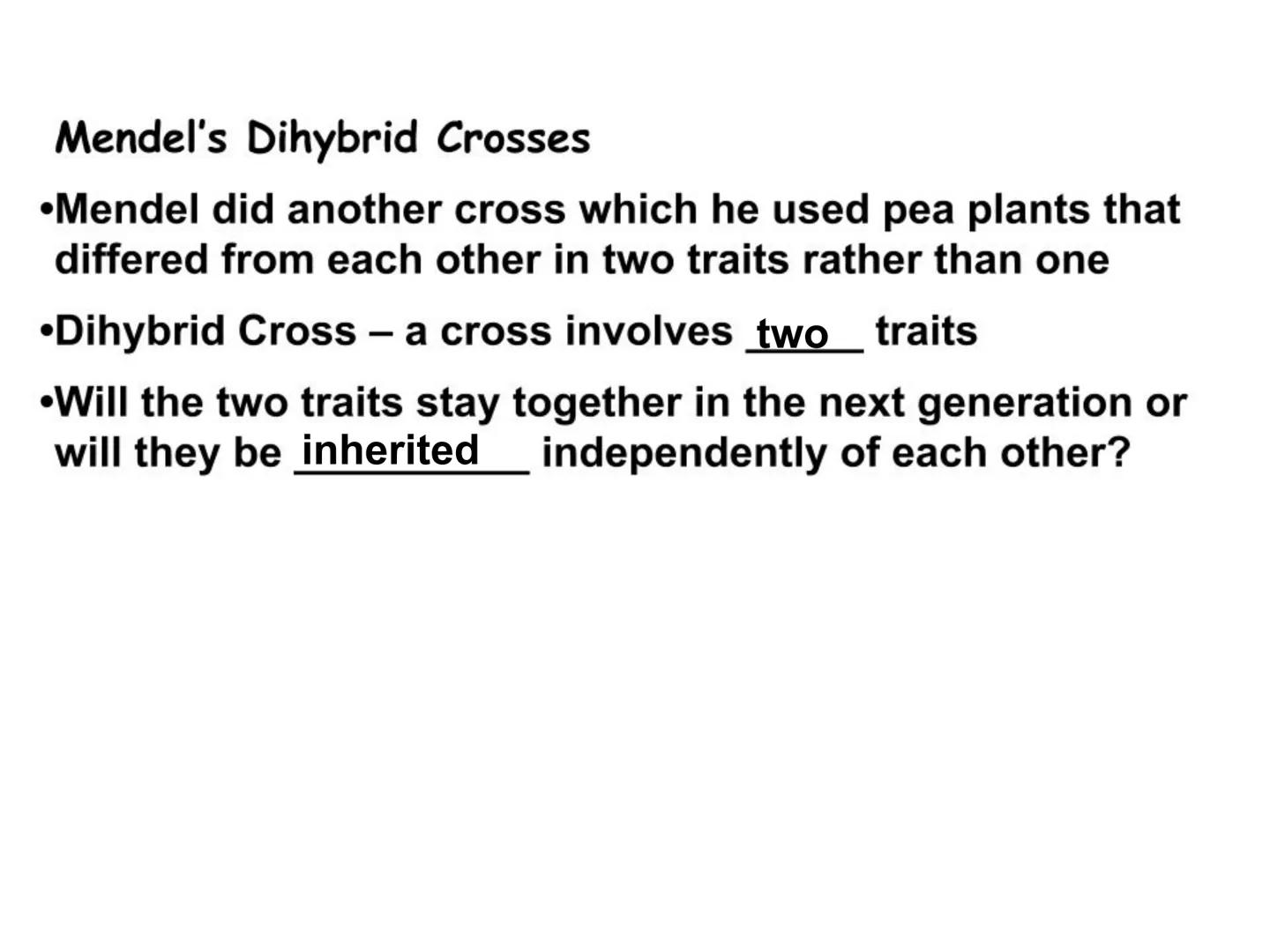BIOLOGY
Genetics 1 ●
●
Genetics - the study of heredity
Heredity - passing on of traits
Chromosomes - the genetic
from generation to generat