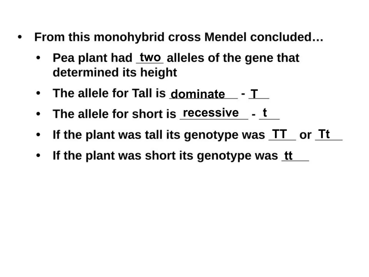 BIOLOGY
Genetics 1 ●
●
Genetics - the study of heredity
Heredity - passing on of traits
Chromosomes - the genetic
from generation to generat
