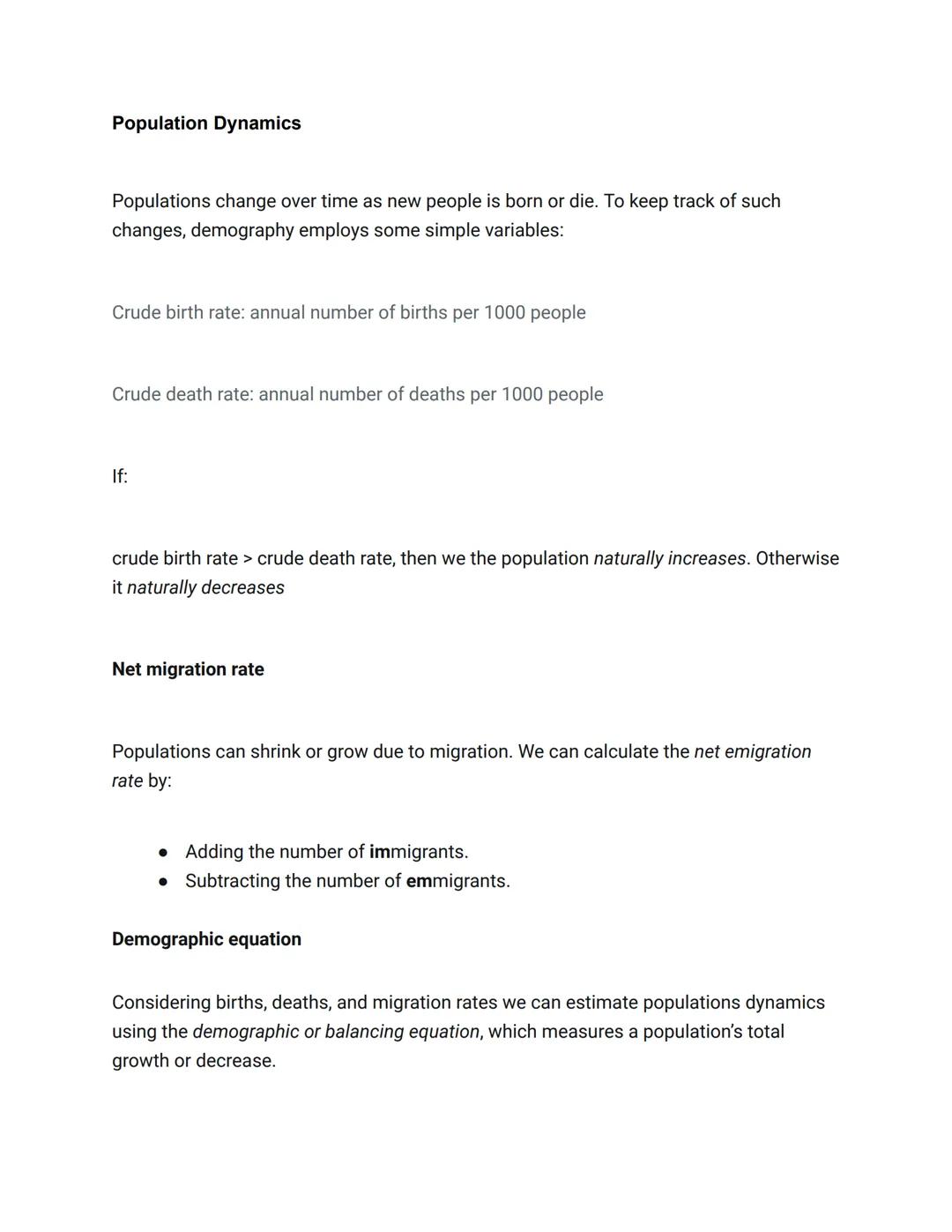# Population geography
Demography is the discipline that studies population based on sets of characteristics
and dynamics such as:
* How