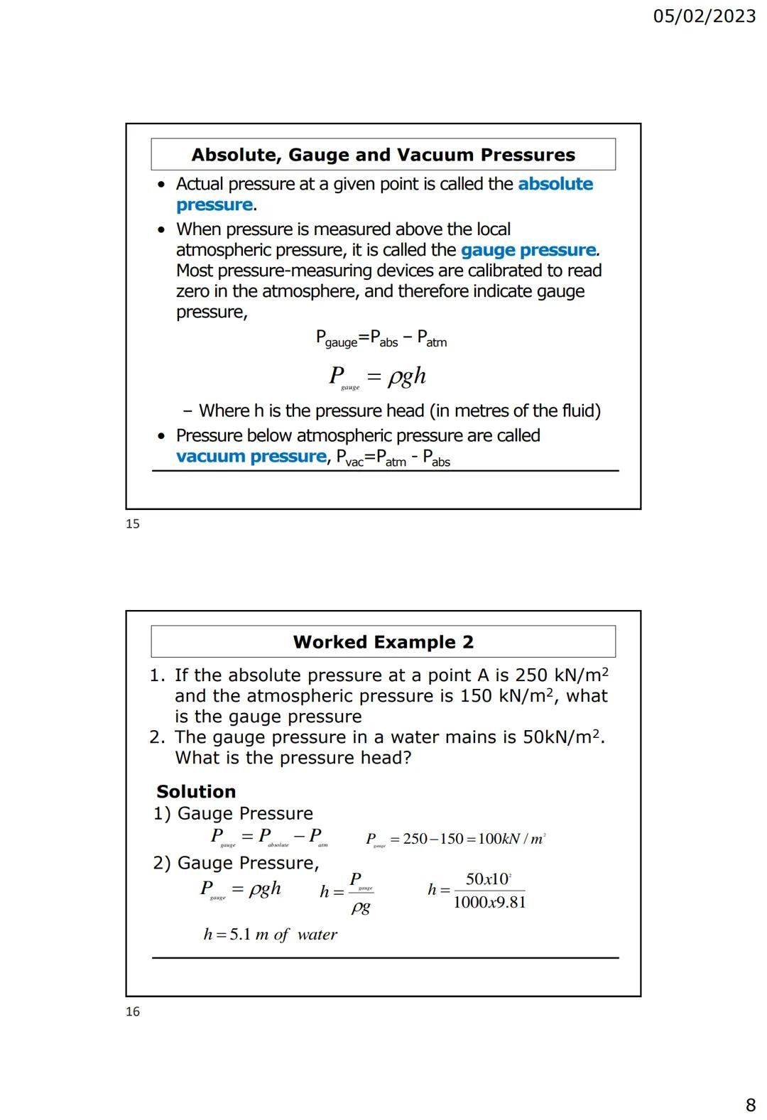 1
2
FLUID STATICS
Lecture 3
PRESSURE AND ITS MEASUREMENT
Engr. Dr. Eric Awere
Department of Civil Engineering
Cape Coast Technical Universit