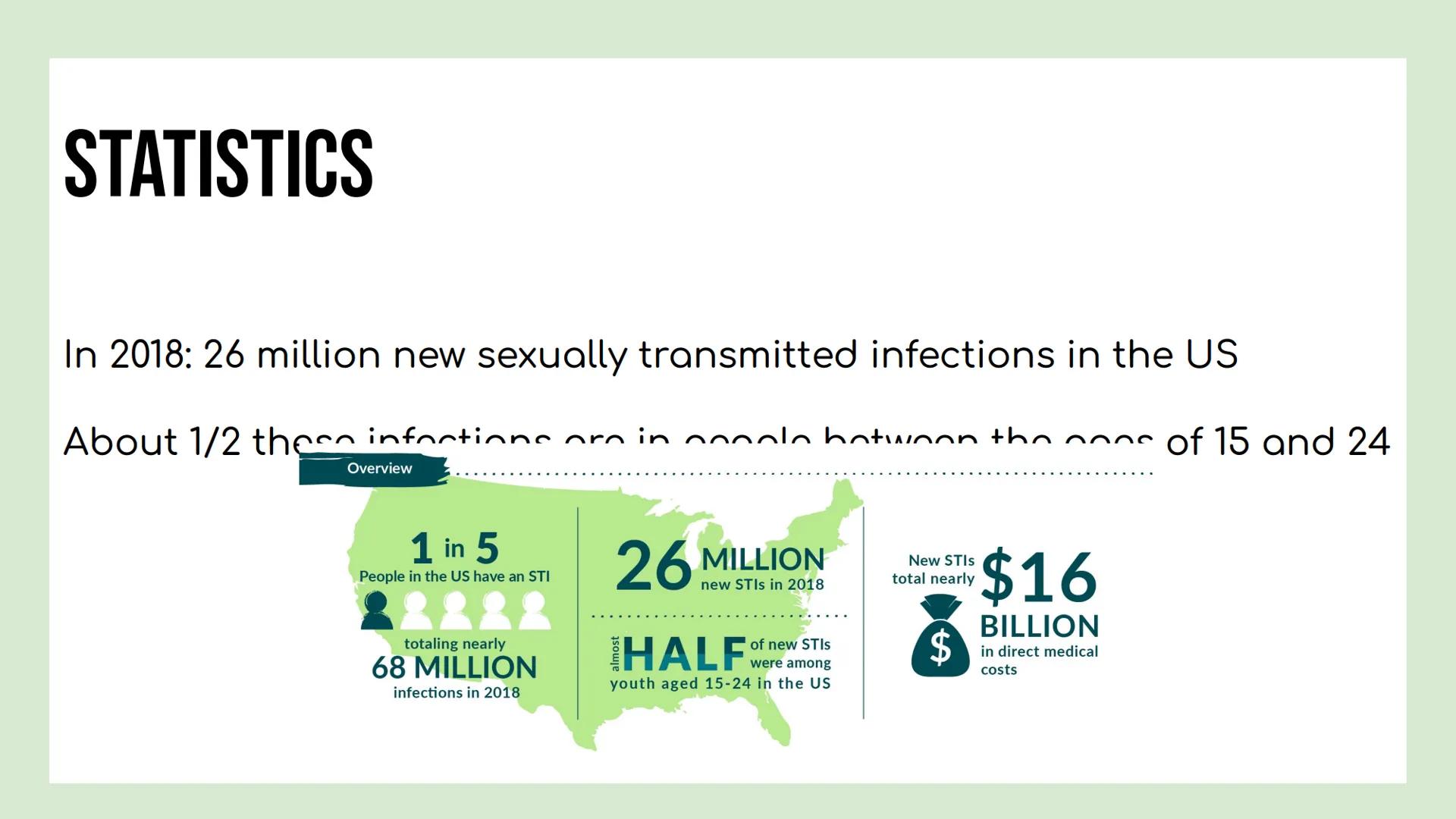 DAY 5 NOTES: STD'S, HIV/ AIDS OVERVIEW
STI (Sexually Transmitted Infection) / STD (Sexually Transmitted
Disease)
Definition: Sexually Transm