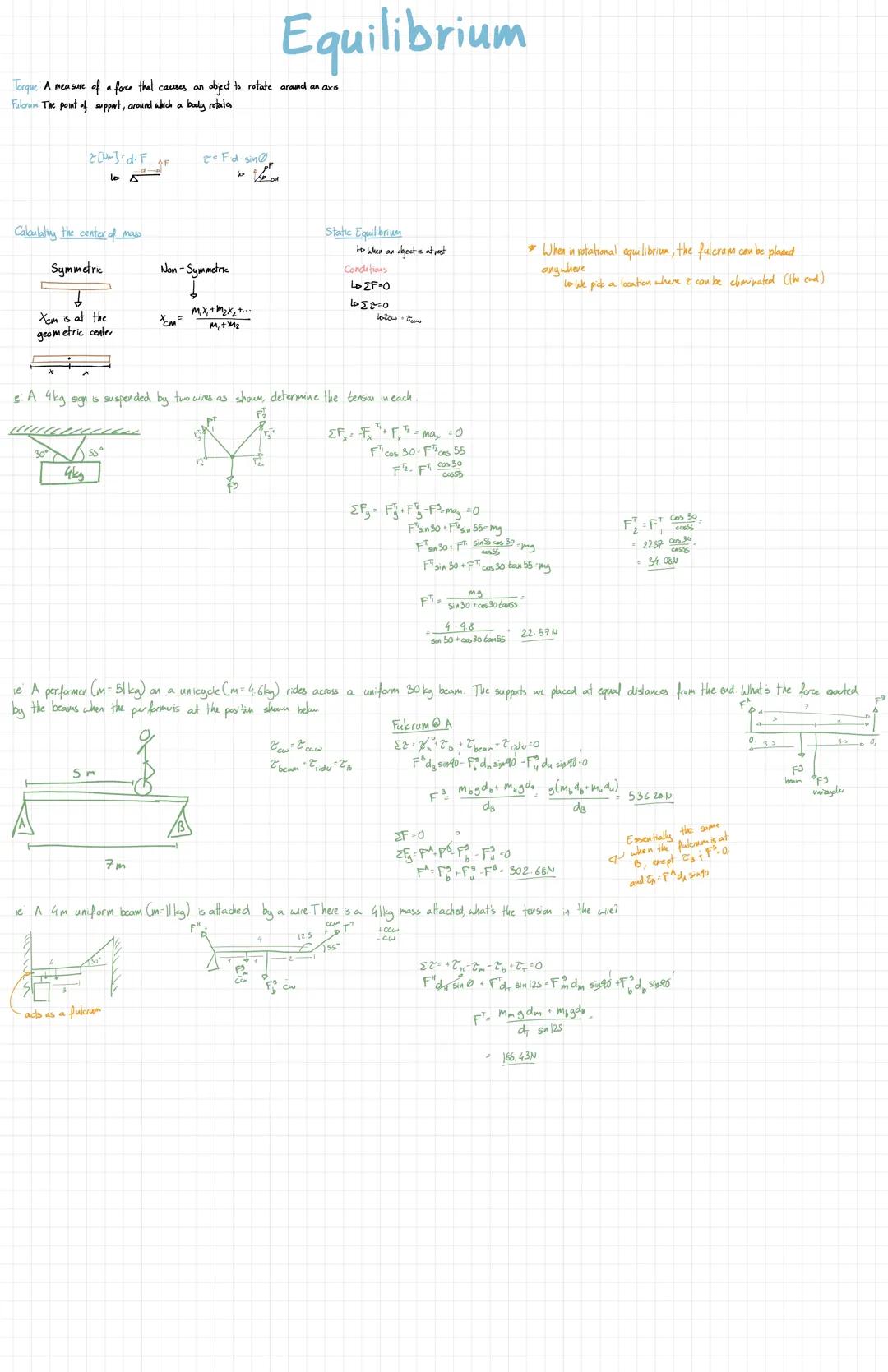 Torque and Equilibrium