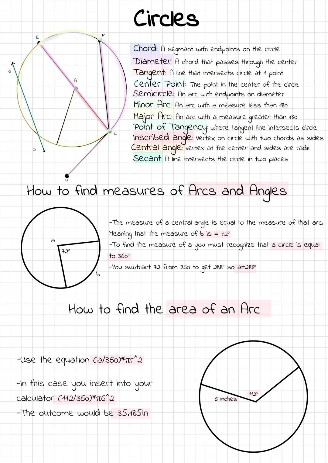 # Circles
A
C
Chord: A segmant with endpoints on the circle
Diameter: A chord that passes through the center
Tangent: A line that intersec