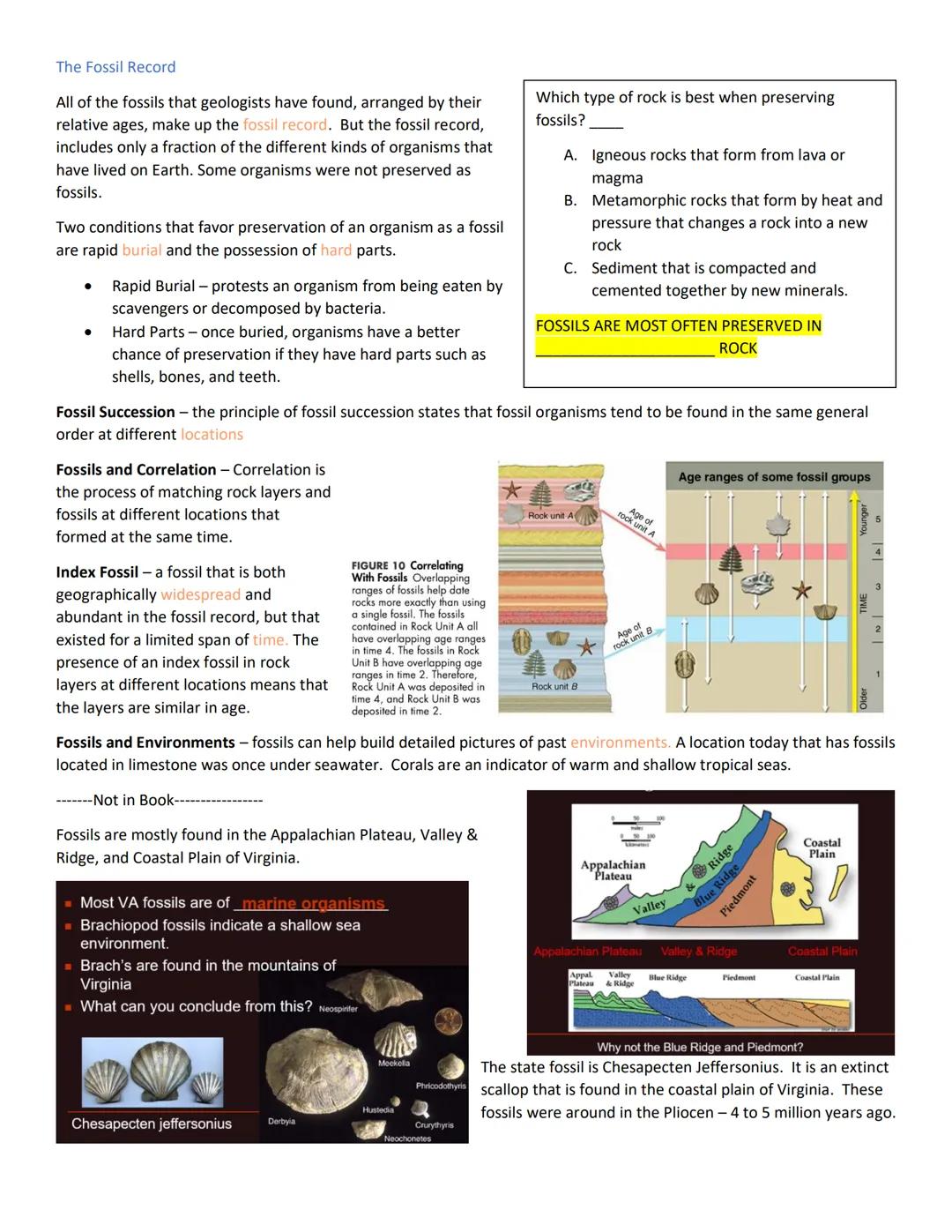 Fossils: Evidence of Past Life - Chapter 12 Section 2 - pages 342-346
Wooly Mammoths once roamed the cold plains of northern Asia, North Ame